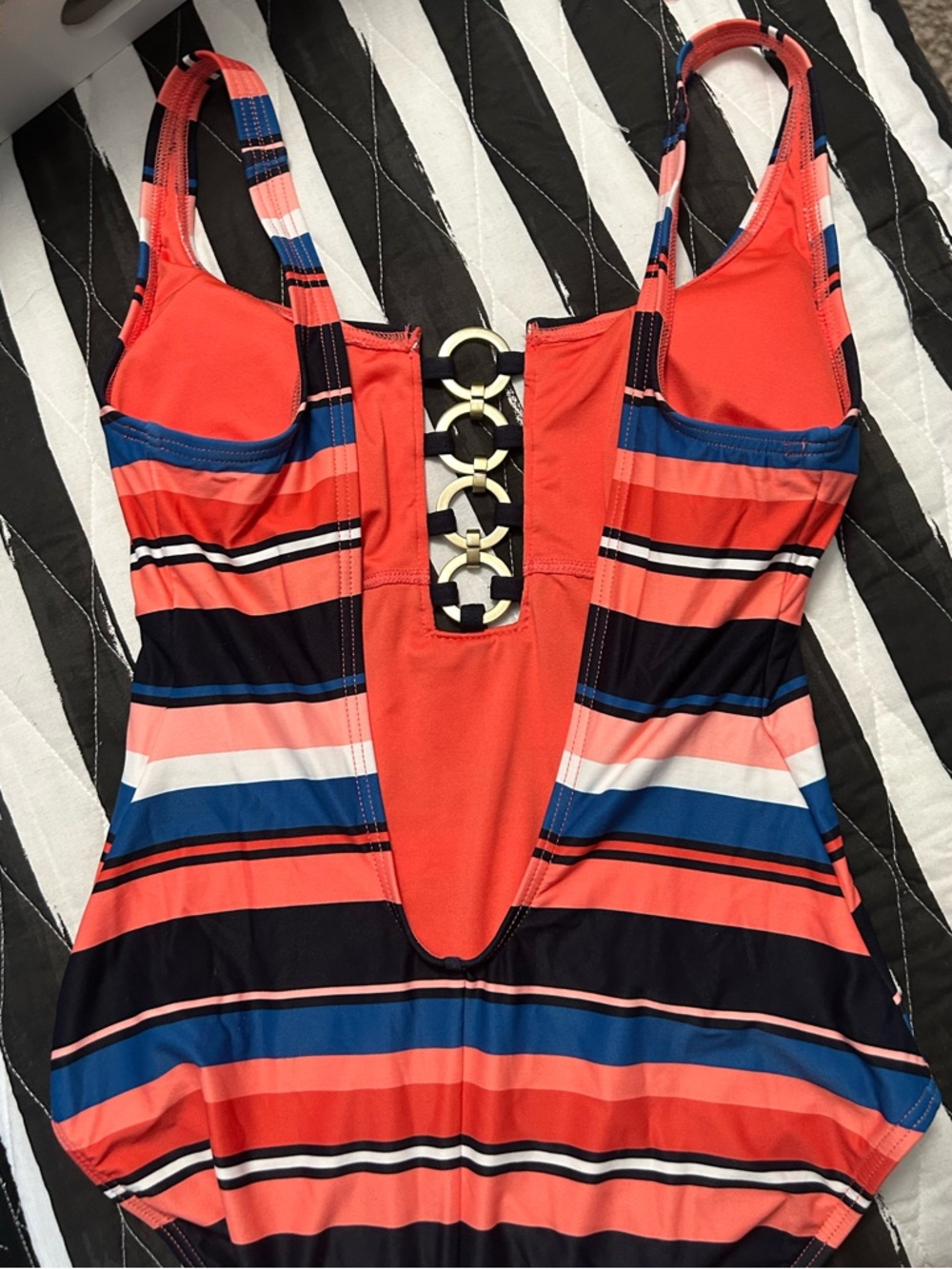 MICHAEL Michael Kors Navy and Coral Swimsuit size 10 - Picture 8 of 11